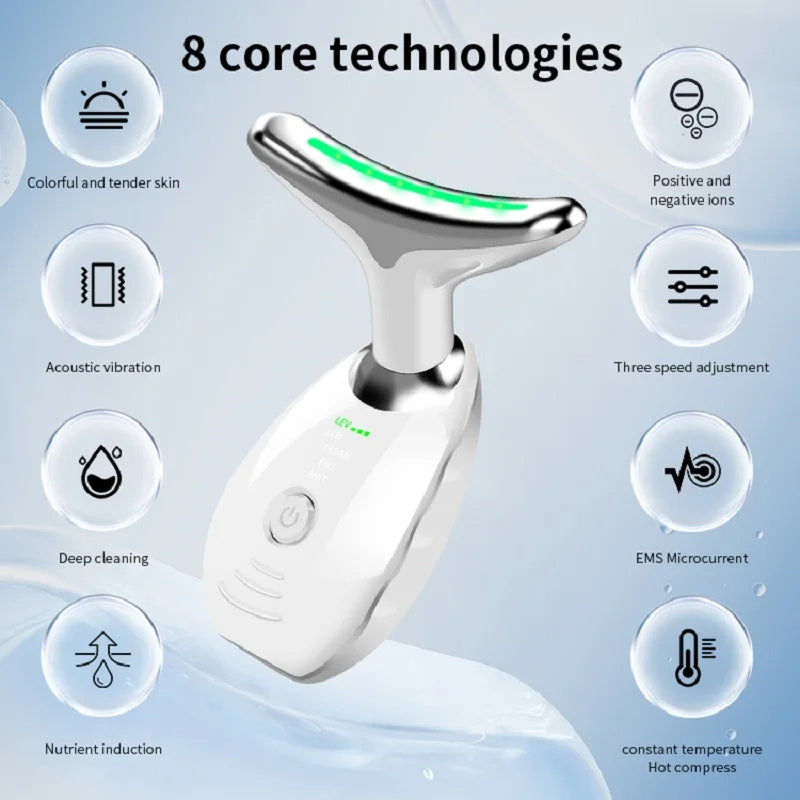 LED Neck and Face Massager – Anti-Aging Skin Lifting Device