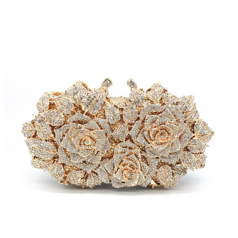 Gold or Silver Rose Diamond Clutch