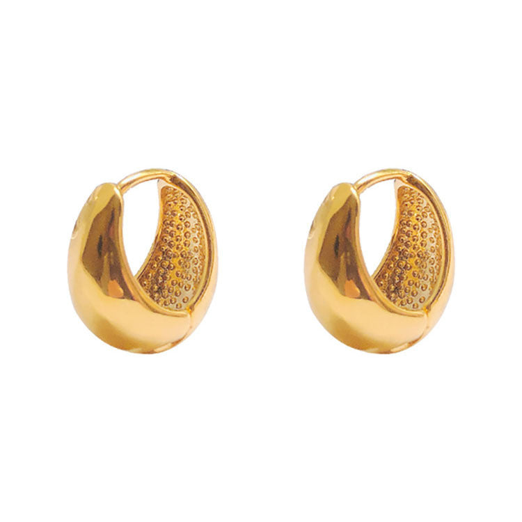 Elegant Gold-Plated Circle Drop Earrings