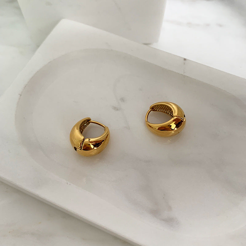 Elegant Gold-Plated Circle Drop Earrings