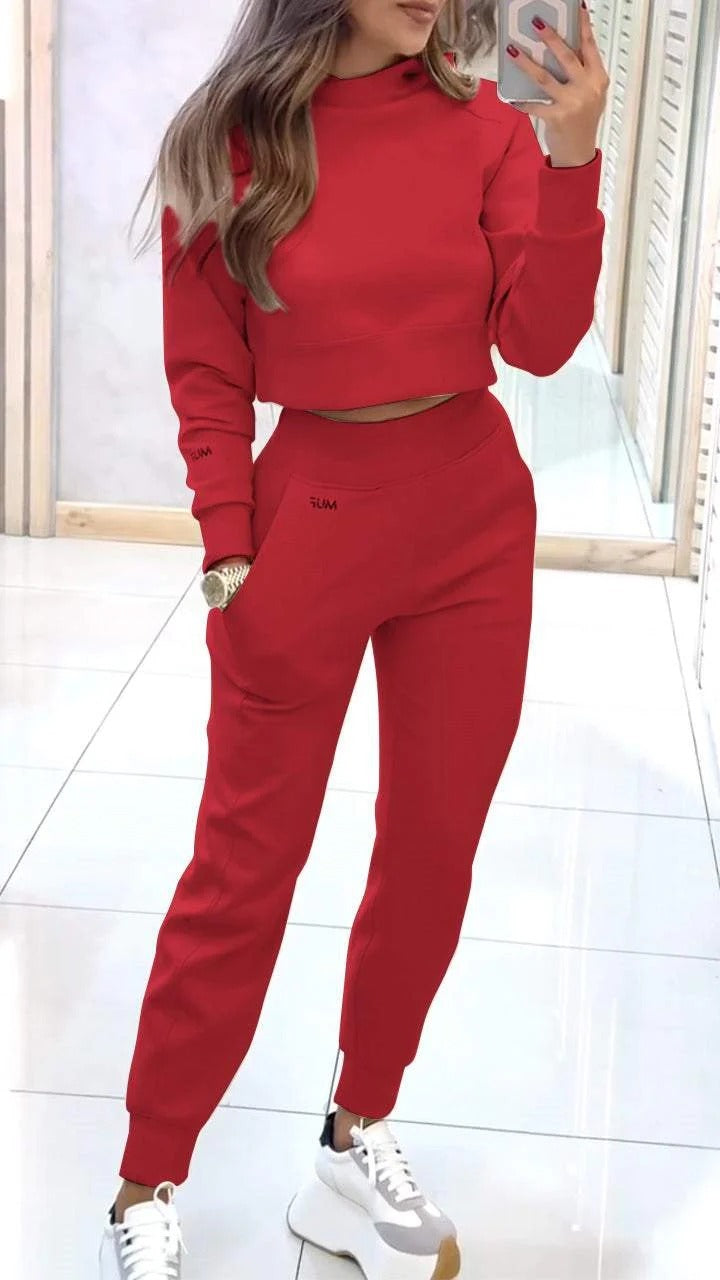 Cozy Chic Two Piece Lounge Set - Cropped Top & Joggers