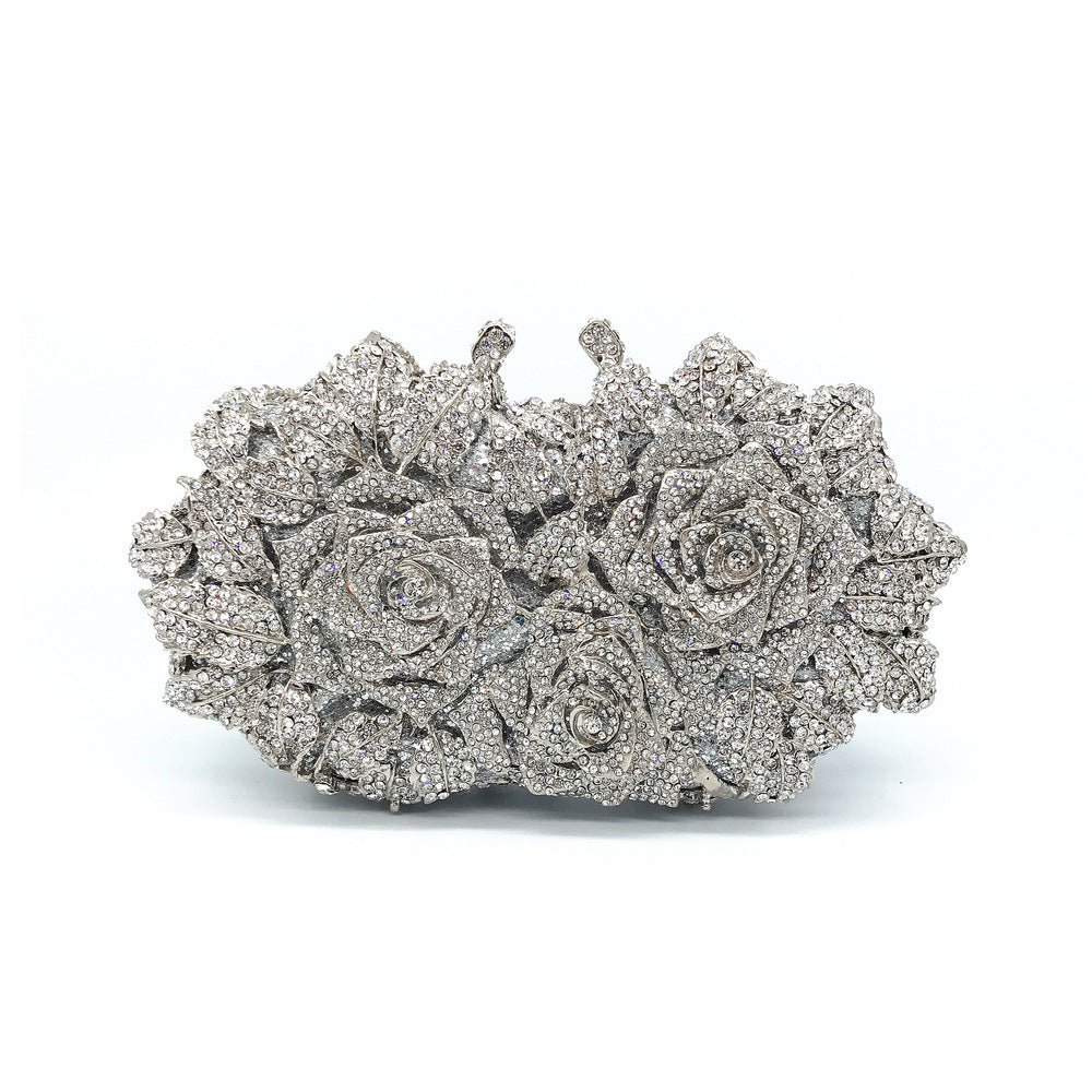 Gold or Silver Rose Diamond Clutch