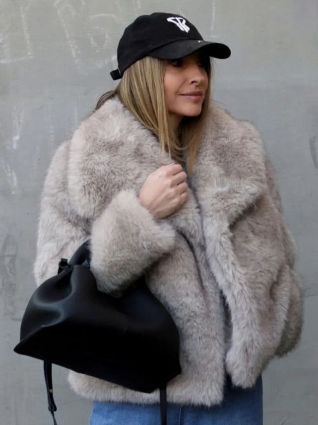 Winter Glam Faux Fur Coat