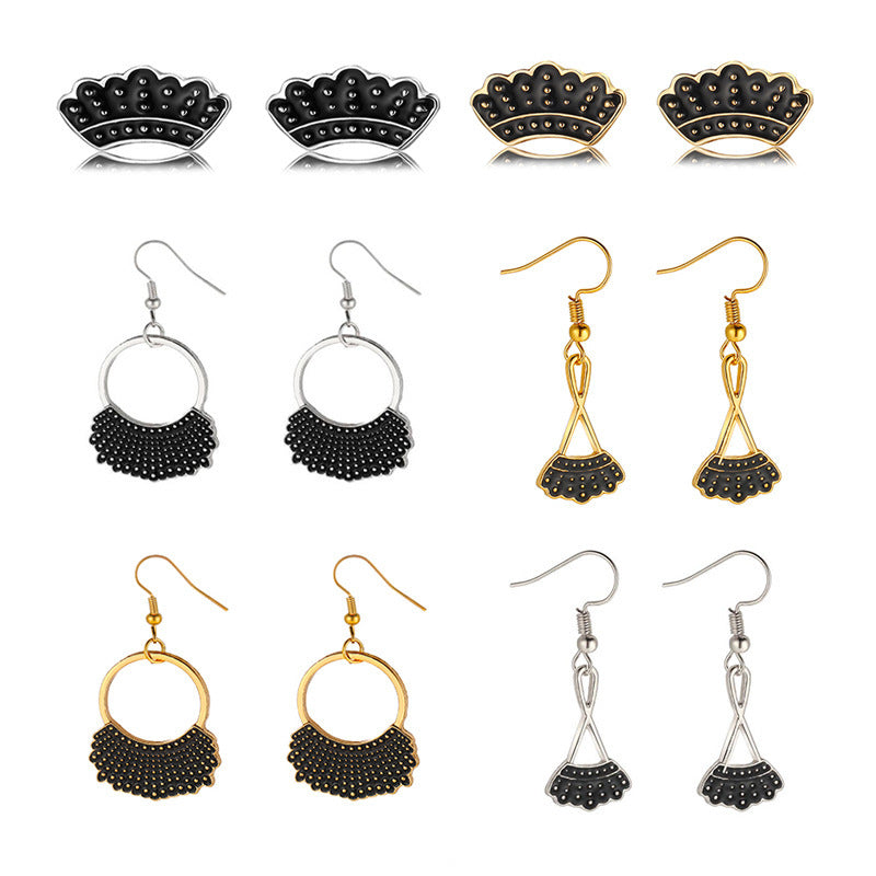 Justice Ginsburg Inspired Scalloped Alloy Earrings