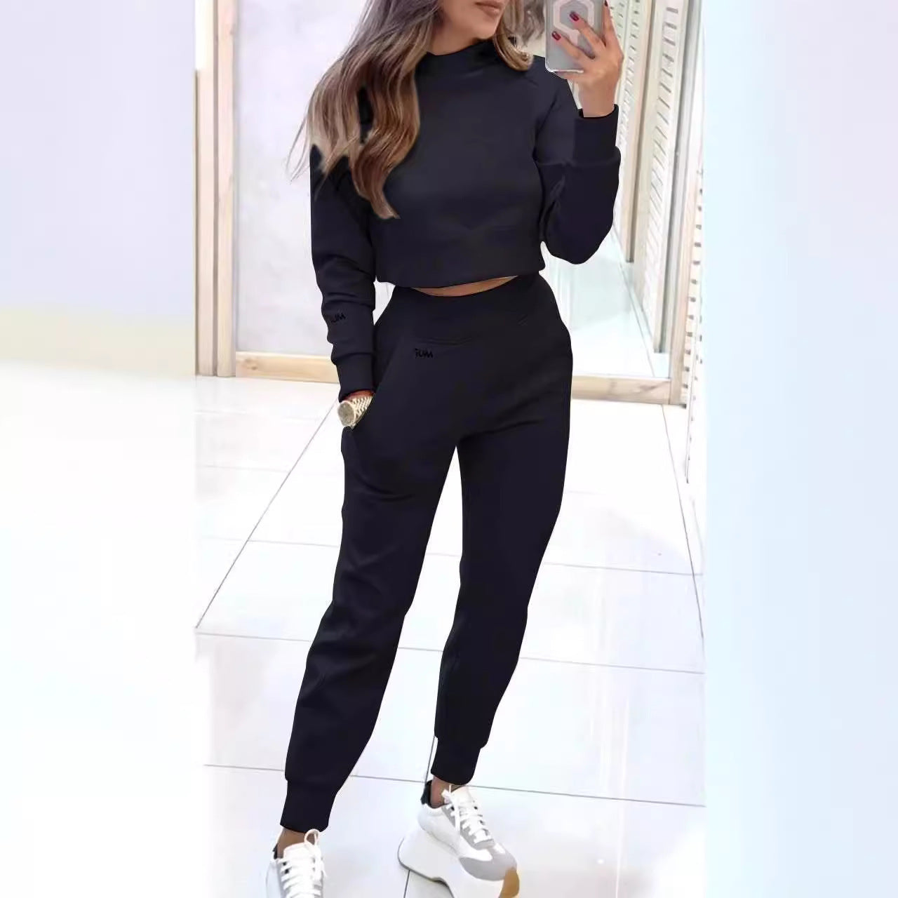 Cozy Chic Two Piece Lounge Set - Cropped Top & Joggers