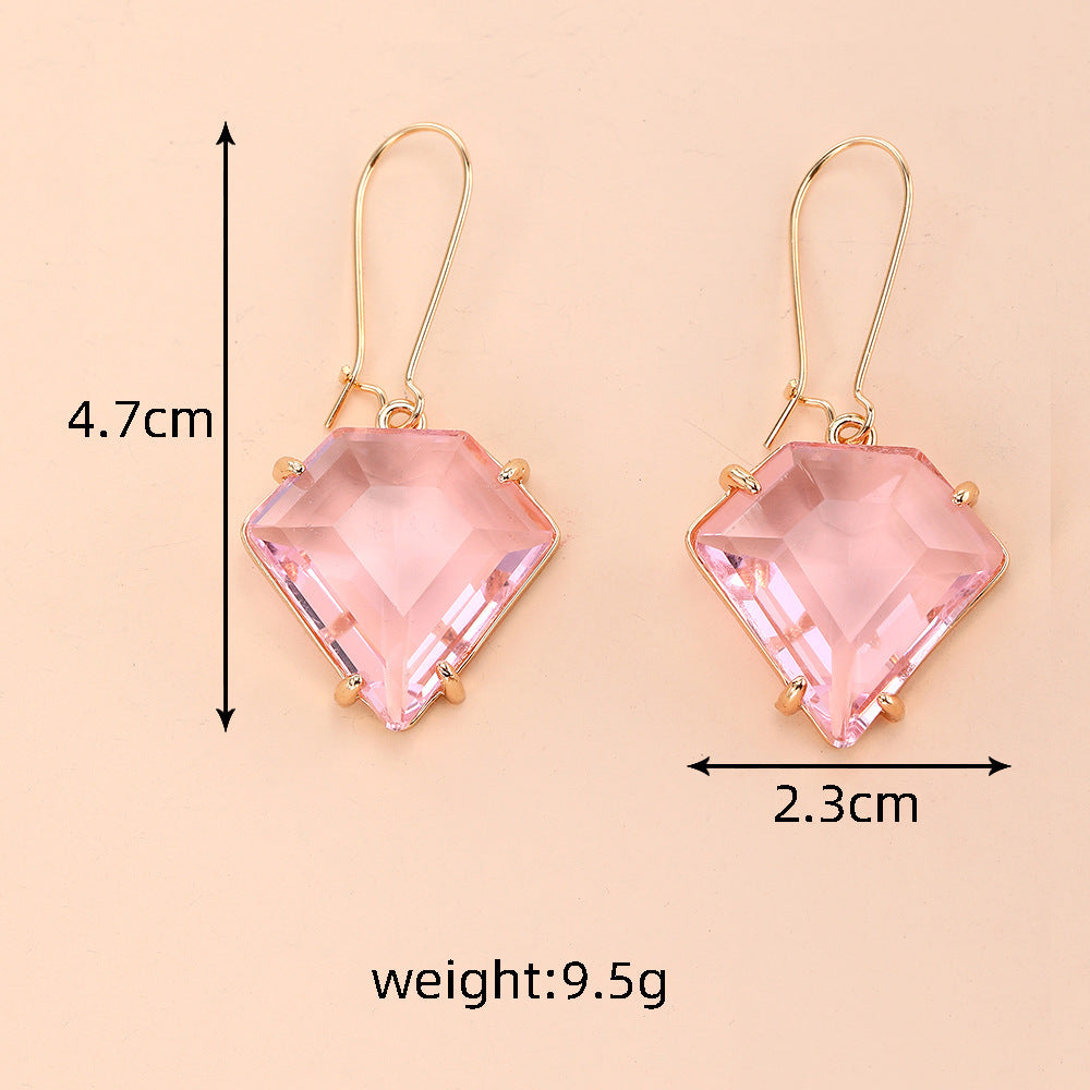 Elegant Crystal Drop Earrings – Minimalist Fan Design