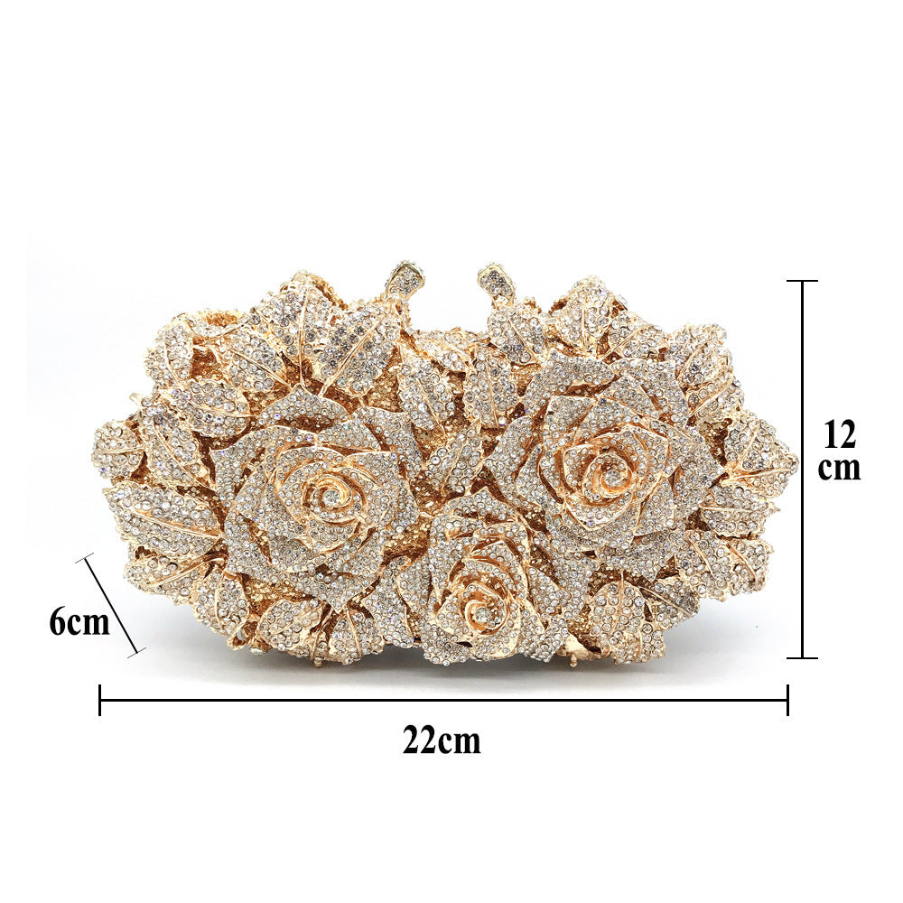 Gold or Silver Rose Diamond Clutch