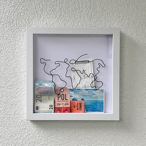 Travel Memory Shadow Box- Keepsake Display for Tickets, Currency & Souvenirs