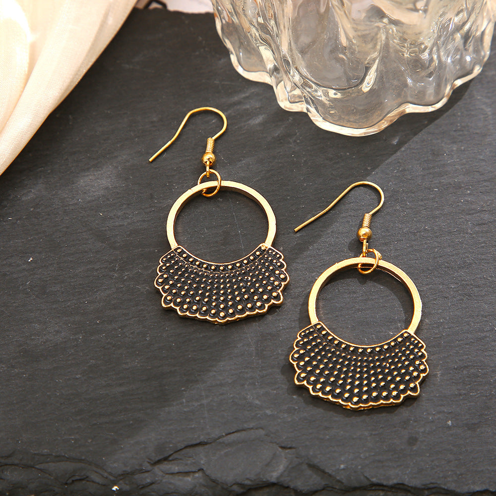 Justice Ginsburg Inspired Scalloped Alloy Earrings