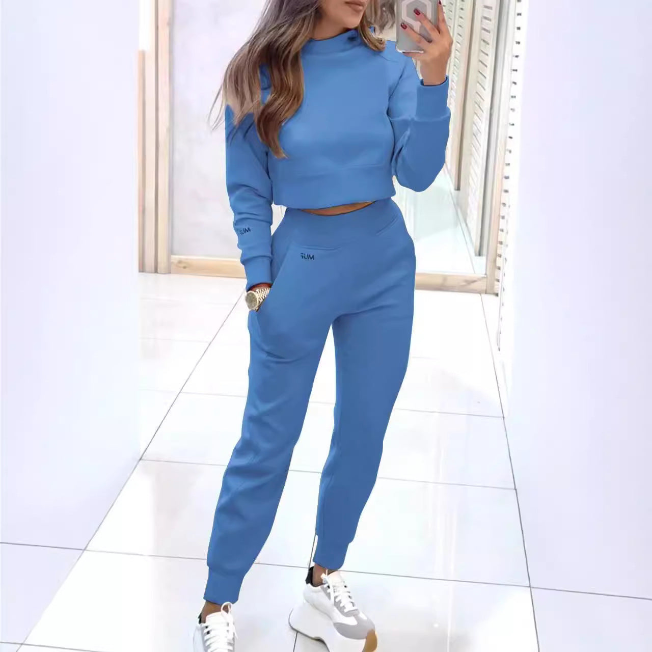 Cozy Chic Two Piece Lounge Set - Cropped Top & Joggers