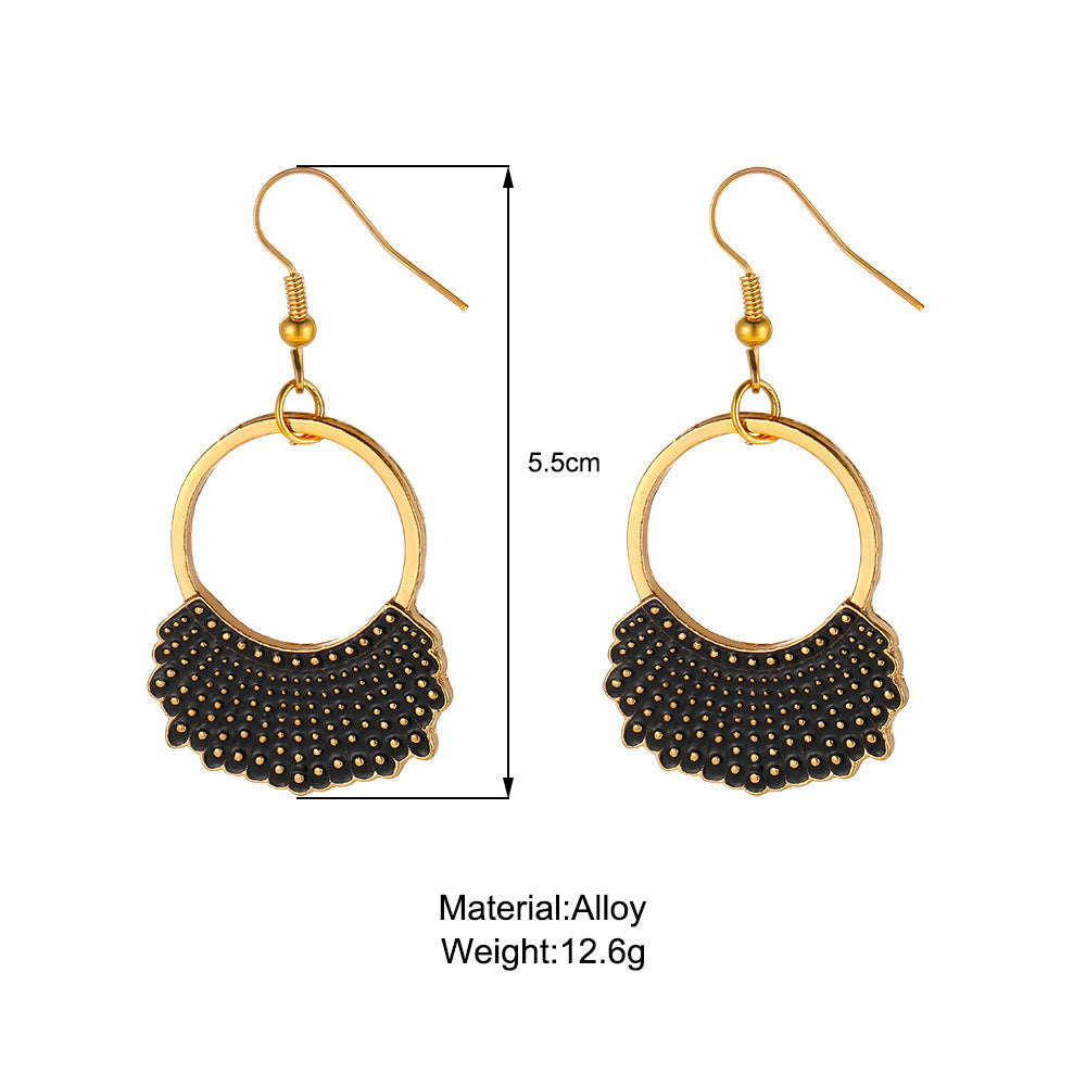 Justice Ginsburg Inspired Scalloped Alloy Earrings