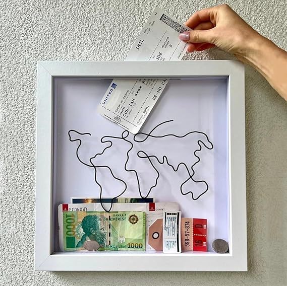 Travel Memory Shadow Box- Keepsake Display for Tickets, Currency & Souvenirs