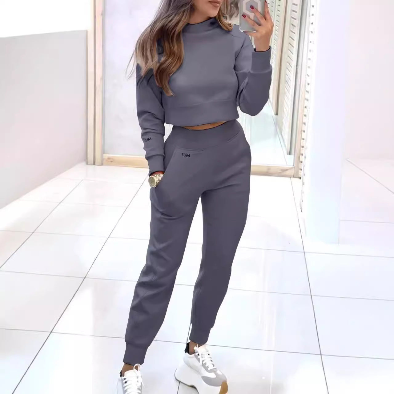 Cozy Chic Two Piece Lounge Set - Cropped Top & Joggers