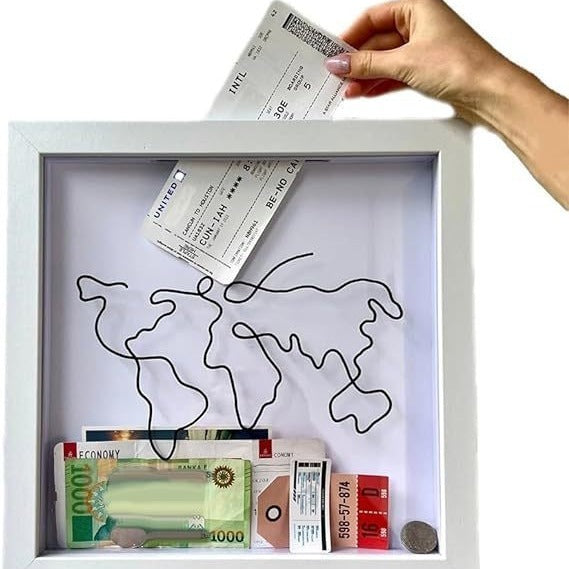 Travel Memory Shadow Box- Keepsake Display for Tickets, Currency & Souvenirs